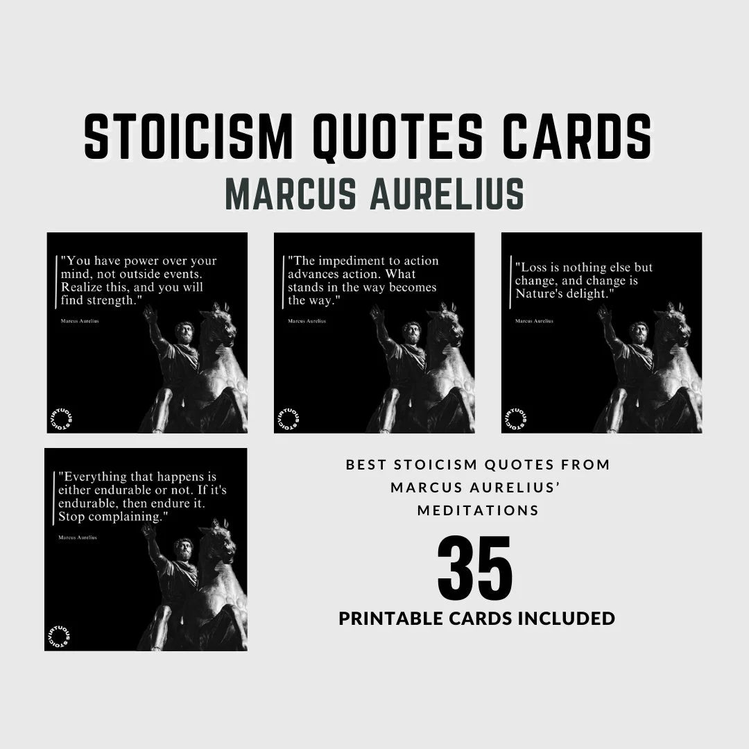 Ultimate Stoicism Bundle - Marcus Aurelius Quotes, Stoic Books, Affirmations, Notion Planner, Phone and PC Wallpapers - Memento Mori Poster