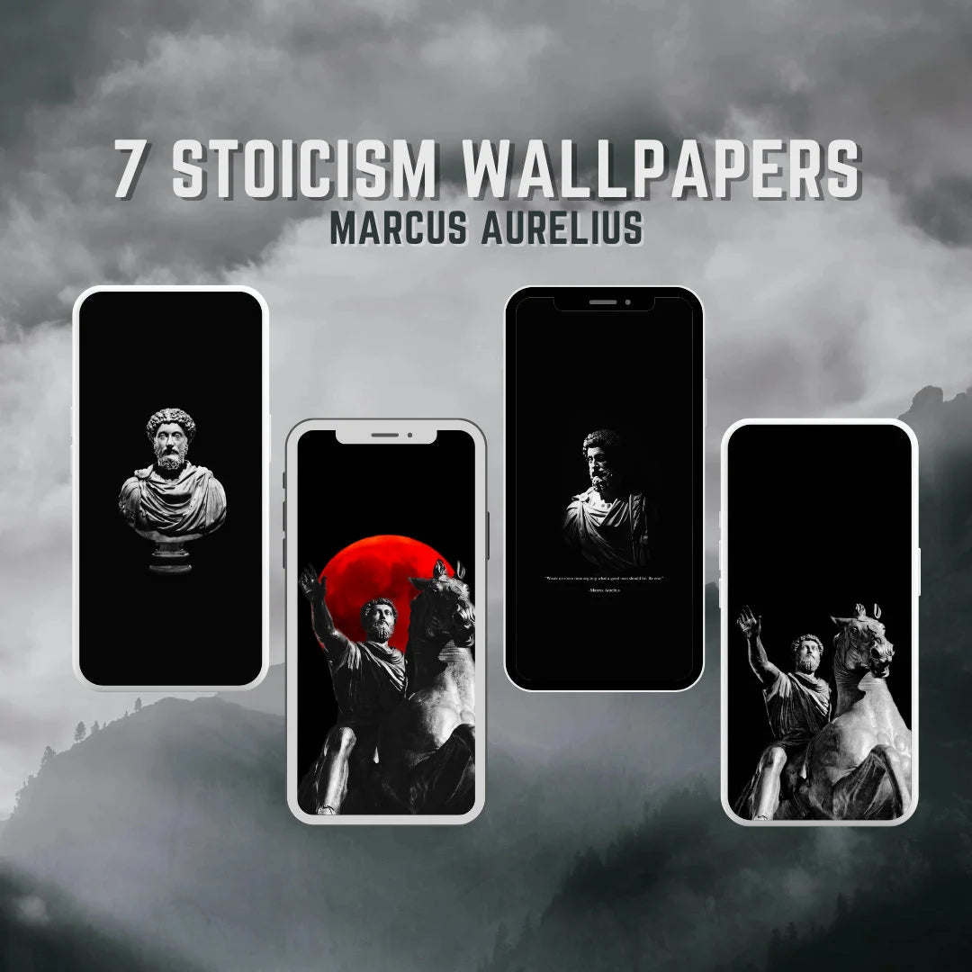 Ultimate Stoicism Bundle - Marcus Aurelius Quotes, Stoic Books, Affirmations, Notion Planner, Phone and PC Wallpapers - Memento Mori Poster